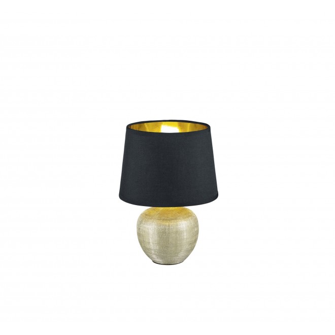 TRIO R50621079 | Luxor-TR Trio asztali lámpa 26cm vezeték kapcsoló 1x E14 arany, fekete