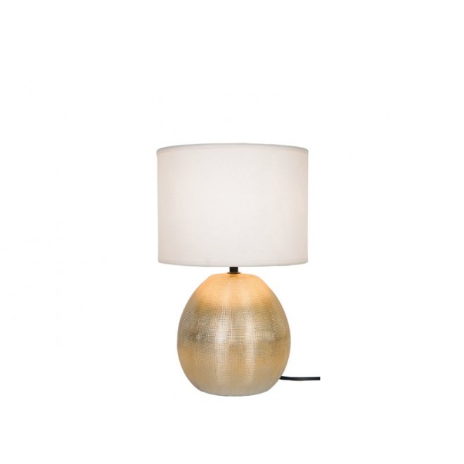 VIOKEF 4211501 | Rea-VI Viokef asztali lámpa 36cm 1x E14 arany, fehér