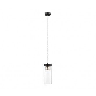 ZUMA LINE P0389-01D-P7AC | Gem Zuma Line függeszték lámpa henger rövidíthető vezeték 1x G9 matt fekete, átlátszó, kristály